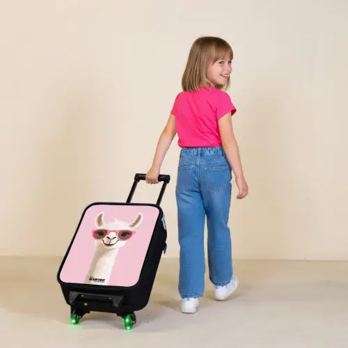 Lama - Wit - Zonnebril - Wimpers Kinderkoffer - Zwart klein -sfeer1