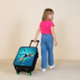Neon - Voetbal - Schop - Kleurrijk Kinderkoffer - Zwart klein -sfeer1