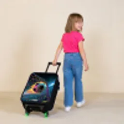 Neon - Net - Voetbal - Kleurrijk Kinderkoffer - Zwart klein -sfeer1