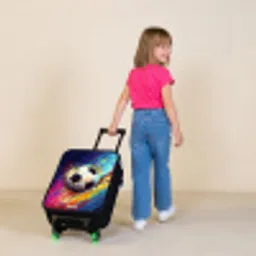 Neon - Voetbal - Kleurrijk Kinderkoffer - Zwart klein -sfeer1