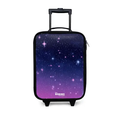 Sterren - Galaxy - Blauw - Roze Kinderkoffer - Zwart klein -3d