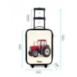 Tractor - Getekend - Rood Kinderkoffer - Zwart klein -productfoto_formaten