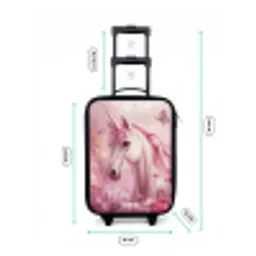 Eenhoorn - Roze - Vlinders - Bloemen Kinderkoffer - Zwart klein -productfoto_formaten