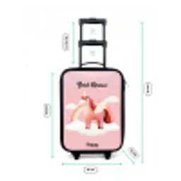 Eenhoorn - Vleugels - Roze - Regenboog Kinderkoffer - Zwart klein -productfoto_formaten