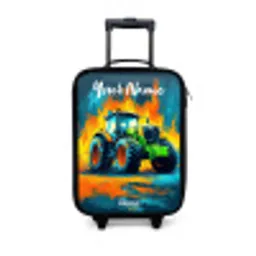 Abstract - Tractor - Groen Kinderkoffer - Zwart klein -3d