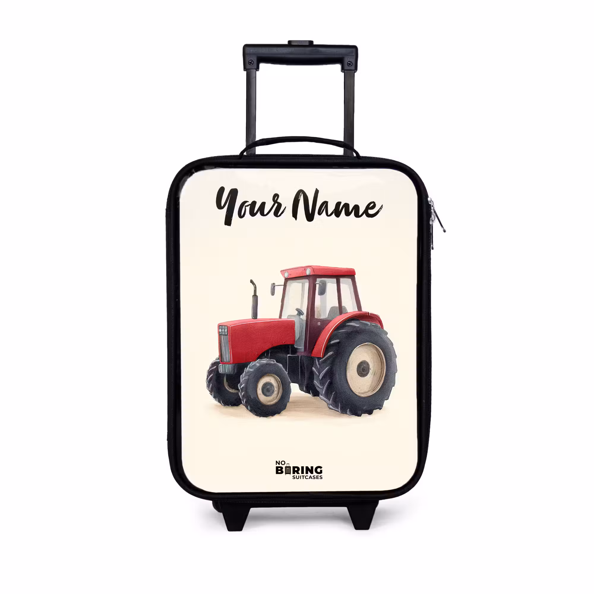 Kids' Suitcases with name - Tractor - Signed - Red