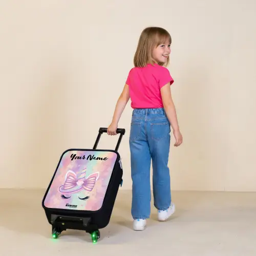 Eenhoorn - Glitters - Regenboog - Pastel Kinderkoffer - Zwart klein -sfeer1