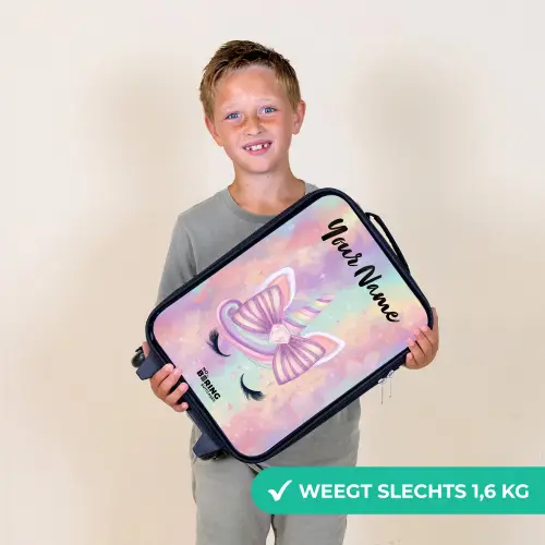 Eenhoorn - Glitters - Regenboog - Pastel Kinderkoffer - Zwart klein -sfeer4_NL