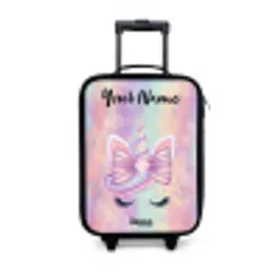 Eenhoorn - Glitters - Regenboog - Pastel Kinderkoffer - Zwart klein -3d