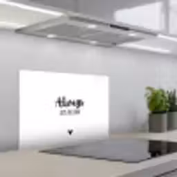 Always kiss the cook - Koken - Kok - Keuken - Spreuken keuken achterwand spatscherm klein -3d_schuin