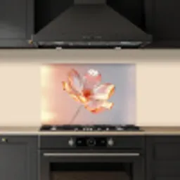 Glazen - Bloem - Roze keuken achterwand spatscherm klein -sfeer1