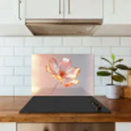Glazen - Bloem - Roze keuken achterwand spatscherm klein -sfeer2