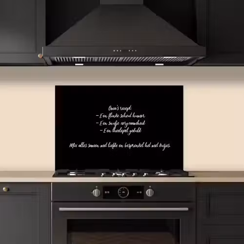 Oma's recept - Koken - Quotes - Spreuken - Oma keuken achterwand spatscherm klein -sfeer1