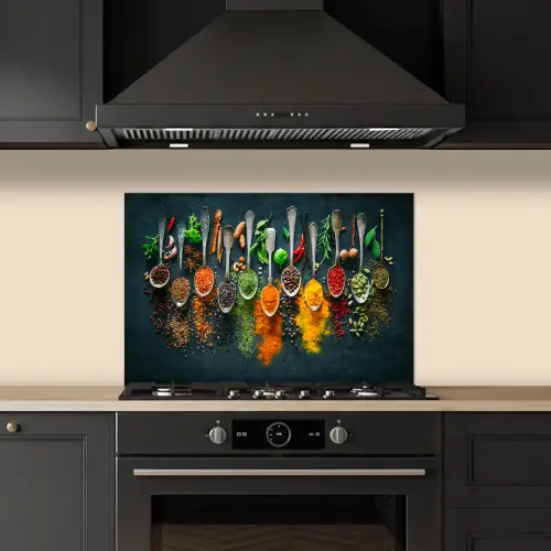 Kruiden - Specerijen - Lepels keuken achterwand spatscherm klein -sfeer1