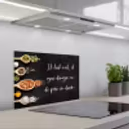 Ik gooi dingen in de pan en duim - Keuken - Quotes - Spreuken - Humor keuken achterwand spatscherm klein -3d_schuin