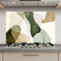 Japandi - Abstract - Groen keuken achterwand spatscherm klein -3d_website
