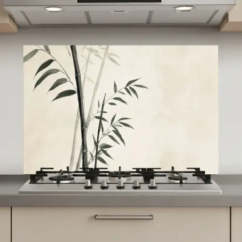 Japandi - Bamboe - Beige keuken achterwand spatscherm klein -3d_website