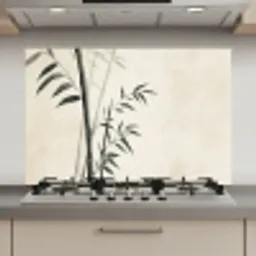 Japandi - Bamboe - Beige keuken achterwand spatscherm klein -3d_website
