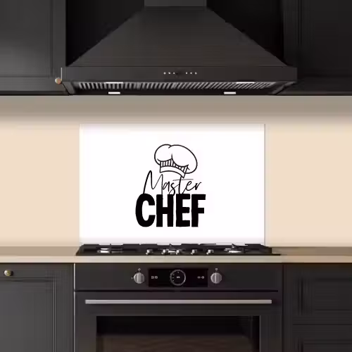 Keuken - Koken - Bakken - Chef - Master Chef - Kok - Tekst keuken achterwand spatscherm klein -sfeer1