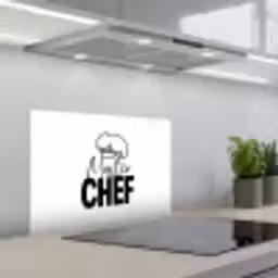 Keuken - Koken - Bakken - Chef - Master Chef - Kok - Tekst keuken achterwand spatscherm klein -3d_schuin