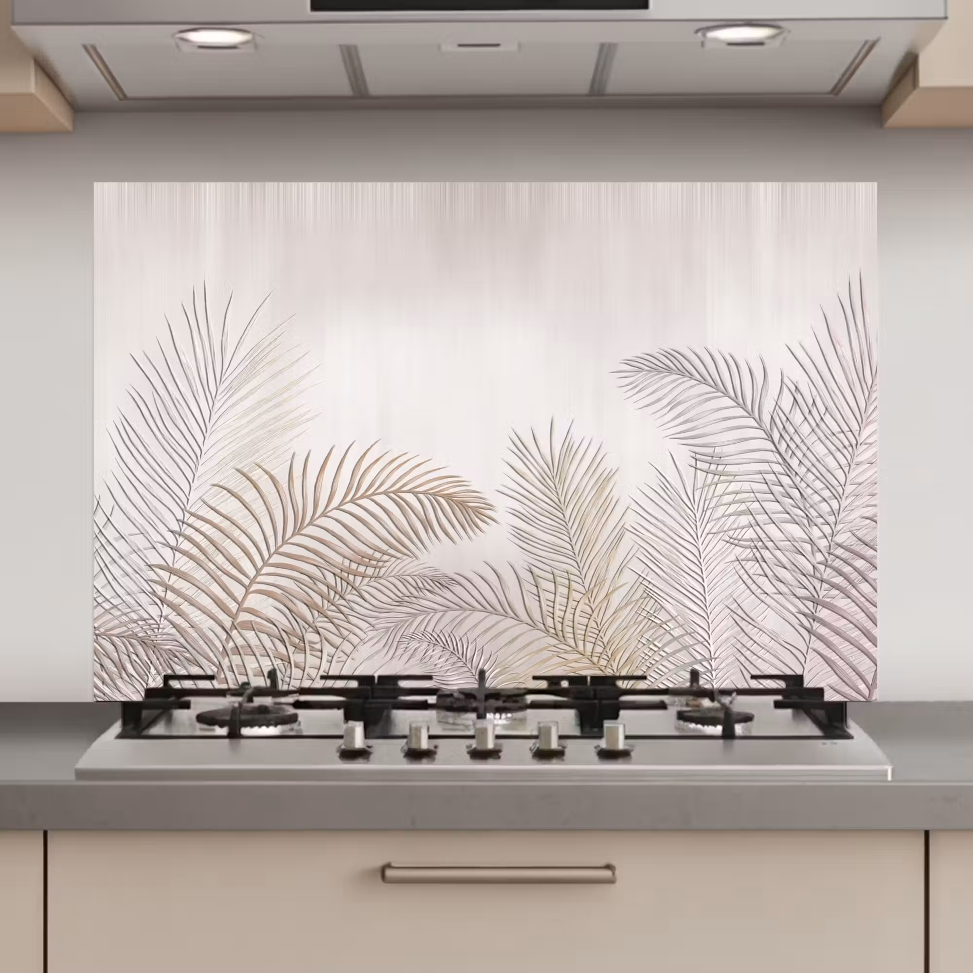 Kitchen Splashback - Leaves - Beige - Botanical - Vintage