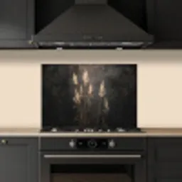 Siergras - Pluimen - Verlichting - Zwart keuken achterwand spatscherm klein -sfeer1