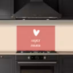 Presentje voor Moederdag super mama roze/wit keuken achterwand spatscherm klein -sfeer1
