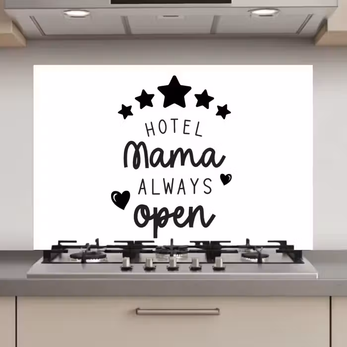 Spreuken - Hotel mama always open - Mama - Quotes keuken achterwand spatscherm klein -3d_website