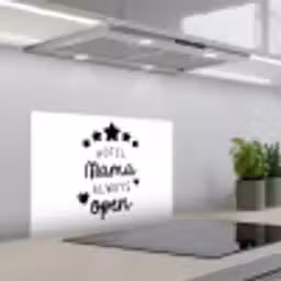 Spreuken - Hotel mama always open - Mama - Quotes keuken achterwand spatscherm klein -3d_schuin