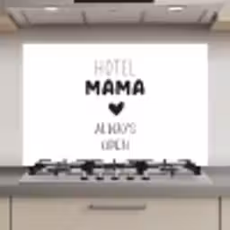 Spreuken - Hotel mama always open - Quotes - Mama keuken achterwand spatscherm klein -3d_website
