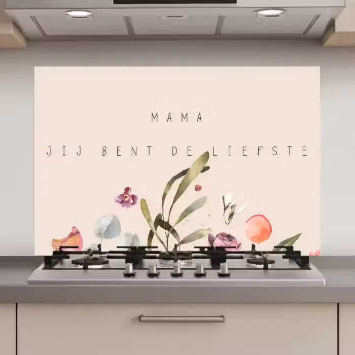 Spreuken - Mama jij bent de liefste - Quotes - Moeder keuken achterwand spatscherm klein -3d_website
