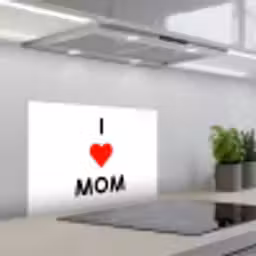 Spreuken - Quotes I Love Mom - Moederdag - Mama - Mama cadeau keuken achterwand spatscherm klein -3d_schuin
