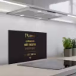Spreuken - Quotes Mama Je Hebt Ons Al - Moeder - Moederdag cadeau voor mama - Goud keuken achterwand spatscherm klein -3d_schuin