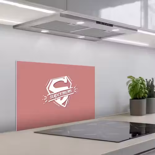 Spreuken - Supermom - Moeder - Quotes keuken achterwand spatscherm klein -3d_schuin