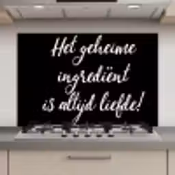 Quotes - Koken - Het geheime ingrediënt is altijd liefde! - Spreuken - Liefde keuken achterwand spatscherm klein -3d_website