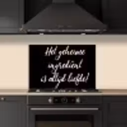 Quotes - Koken - Het geheime ingrediënt is altijd liefde! - Spreuken - Liefde keuken achterwand spatscherm klein -sfeer1