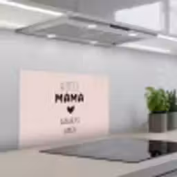 Quotes - Spreuken - Hotel mama always open - Mama keuken achterwand spatscherm klein -3d_schuin