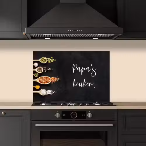 Quotes - Spreuken - Keuken - Papa's keuken - Papa keuken achterwand spatscherm klein -sfeer1