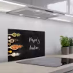 Quotes - Spreuken - Keuken - Papa's keuken - Papa keuken achterwand spatscherm klein -3d_schuin