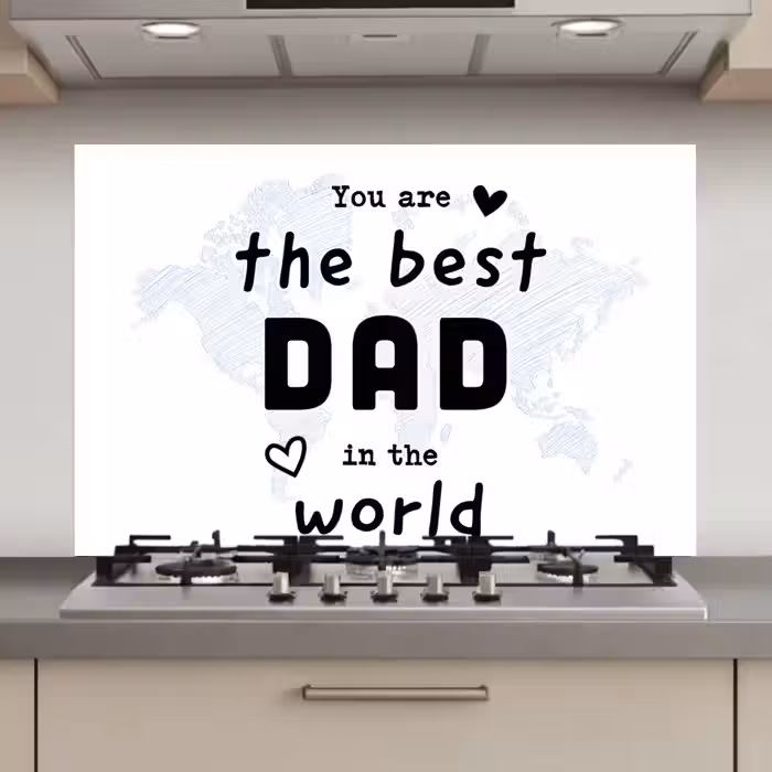 Quotes - The best dad in the world - Spreuken - Papa keuken achterwand spatscherm klein -3d_website