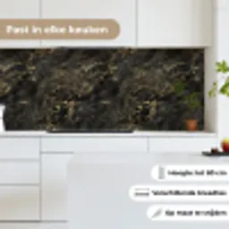 Zwart - Marmer - Goud - Nerf keuken achterwand 2 middel 871 -sfeer4_NL