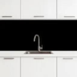 Zwart - Effen kleur keuken achterwand 2 middel 871 -3d