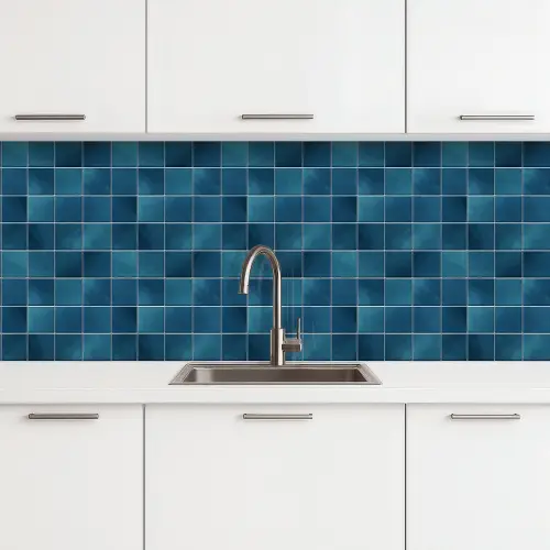 Keramiek - Structuur - Tegel - Blauw keuken achterwand 2 middel 871 -3d
