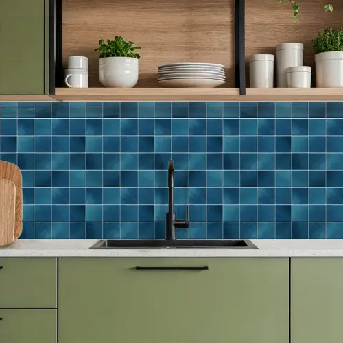 Keramiek - Structuur - Tegel - Blauw keuken achterwand 2 middel 871 -sfeer3