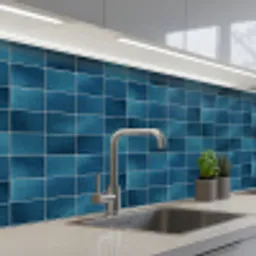 Keramiek - Structuur - Tegel - Blauw keuken achterwand 2 middel 871 -3d_schuin