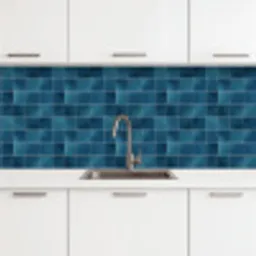 Keramiek - Structuur - Tegel - Blauw keuken achterwand 2 middel 871 -3d