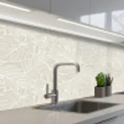 Bladeren - Beige - Monstera - Palm keuken achterwand 2 middel -3d_schuin