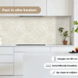 Bladeren - Beige - Monstera - Palm keuken achterwand 2 middel -sfeer4_NL