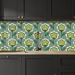 Retro - Design - Jaren 70 - Bloem keuken achterwand 2 middel 871 -sfeer1