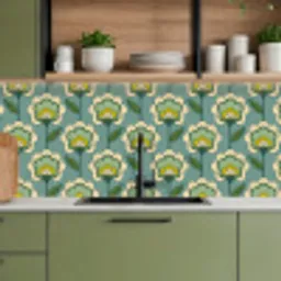 Retro - Design - Jaren 70 - Bloem keuken achterwand 2 middel 871 -sfeer3